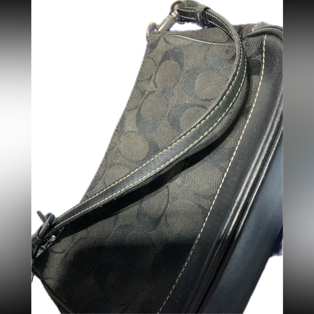 Coach Vintage Black Signature C Demi Mini Shoulder Handbag Baguette Y2K 90's - Picture 10 of 13